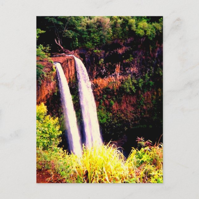 Hawaiian waterfalls postcard (Front)