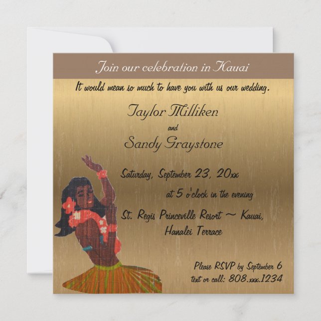 Hawaiian Wedding Invitation (Front)
