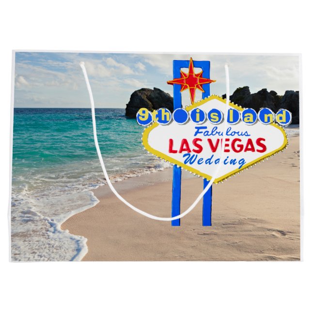 Hawaiian Wedding Ninth Island  Vegas Large Gift Bag (Back)