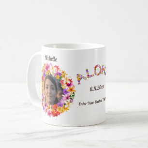 Hawaiian Wreath With 2 Custom Portraits Coffee Mug