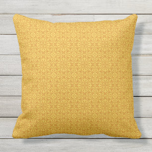 Hawaiian Yellow Pattern Throw Pillow