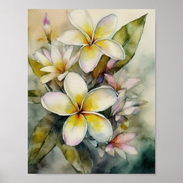 Hawaiian Yellow Plumeria Poster (Front)