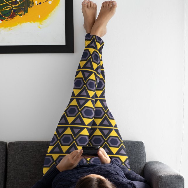 Hawaiian Yellow Triangles Leggings (Creator Uploaded)