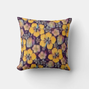 Hawaiian Yellowish Hibiscus Throw Pillow