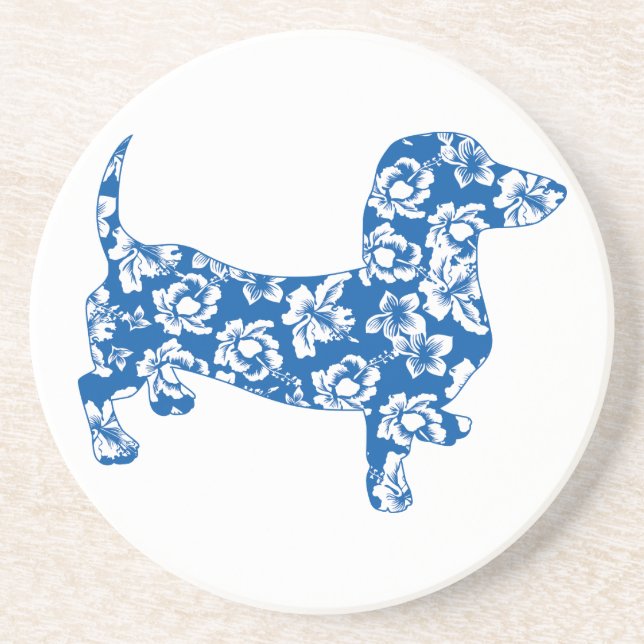 Hawaiin Aloha Doxie Dachshund Coaster (Front)