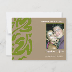 Hawaiin -Save the date -Green Save The Date