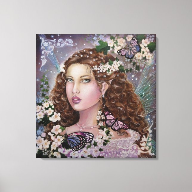 Hawhtorn fairy queen stretched canvas art (Front)