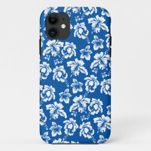 Hawiian Blue Flower Pattern iPhone 11 Case