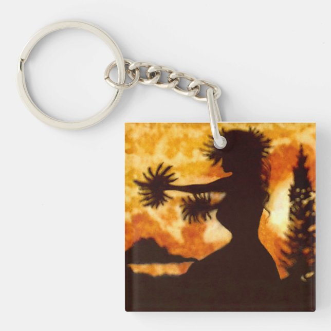 Hawiian Hula Dancer Keychain (Front)