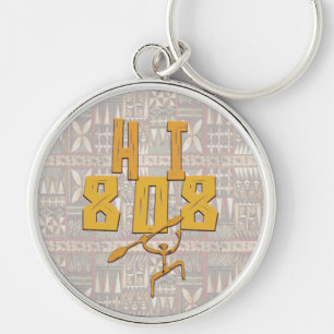 Hawiian Paddleman and. Tapa Keychain