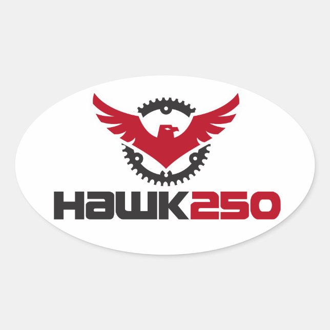 Hawk 250 Logo Oval Sticker (Front)