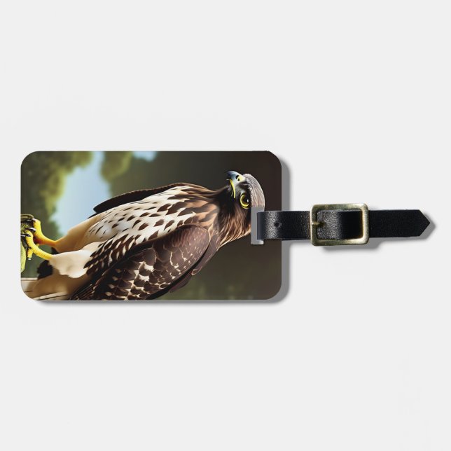 hawk art luggage tag (Front Horizontal)