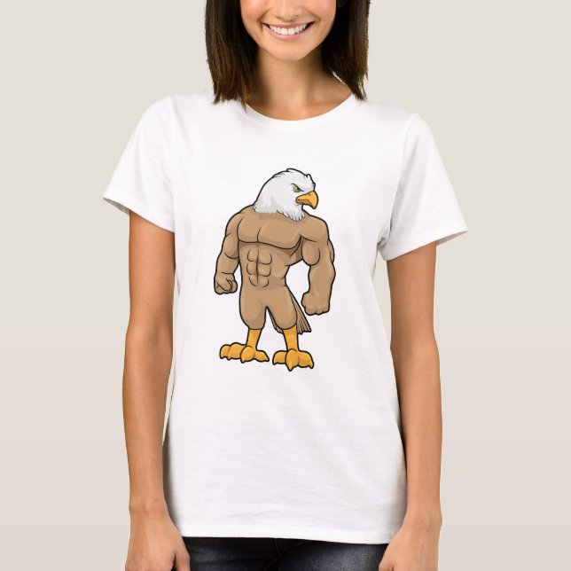Hawk as Bodybuilder with Six pack T-Shirt (Front)