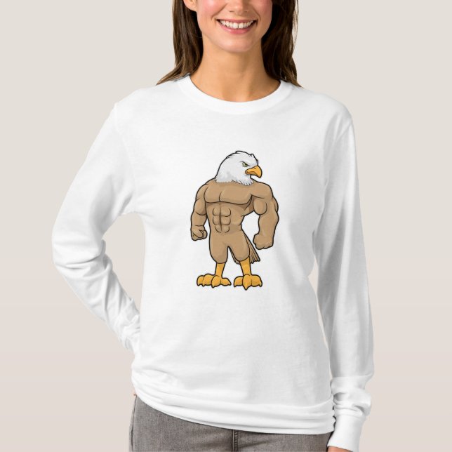 Hawk as Bodybuilder with Six pack T-Shirt (Front)