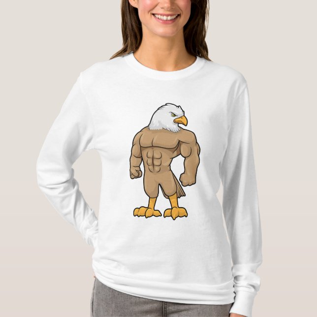 Hawk as Bodybuilder with Six pack T-Shirt (Front)