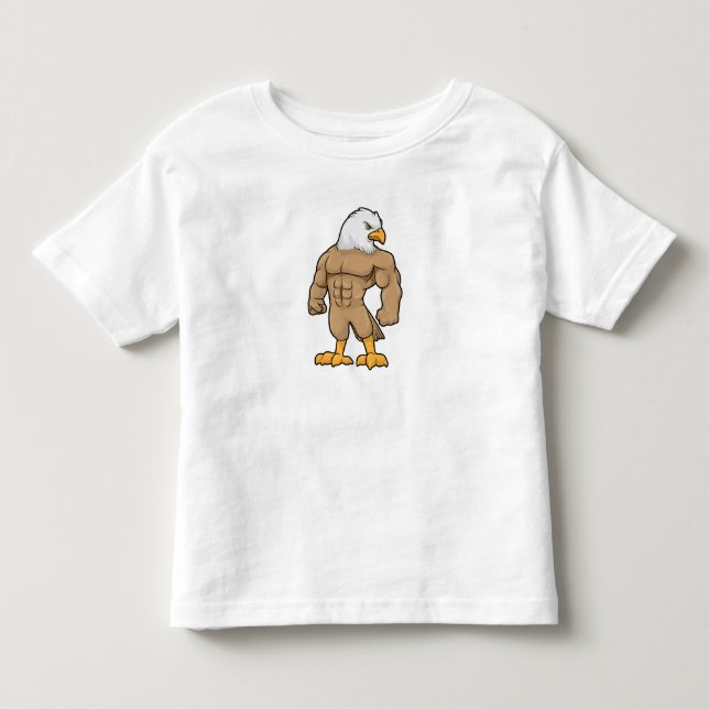 Hawk as Bodybuilder with Six pack Toddler T-shirt (Front)