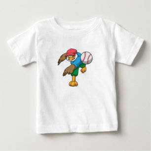 Hawk at Baseball with Baseball bat Baby T-Shirt