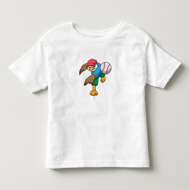 Hawk at Baseball with Baseball bat Toddler T-shirt (Front)