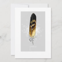 Hawk Feather Flat Holiday Card