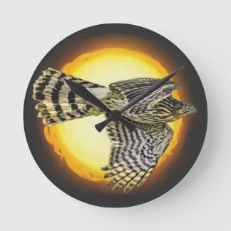 Hawk Fire Round Clock