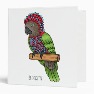 Hawk headed parrot bird cartoon illustration binder