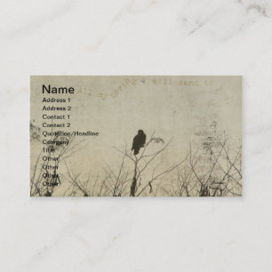 Hawk Love, Hawk in Tree Branches Digital Art Business Card
