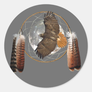 Hawk Moon Classic Round Sticker