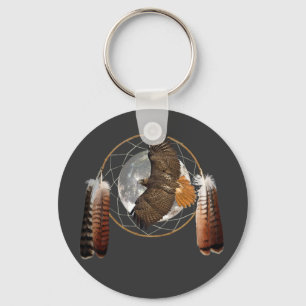 Hawk Moon Keychain