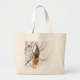 Hawk Taking Flight Large Tote Bag