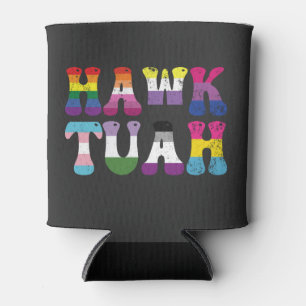 Hawk Tuah Funny LGBTQ Rainbow Flag Ally Trans Can Cooler