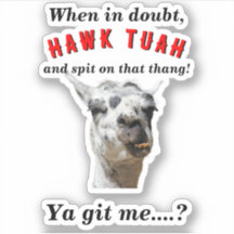 Hawk tuah spitting llama redneck parody
