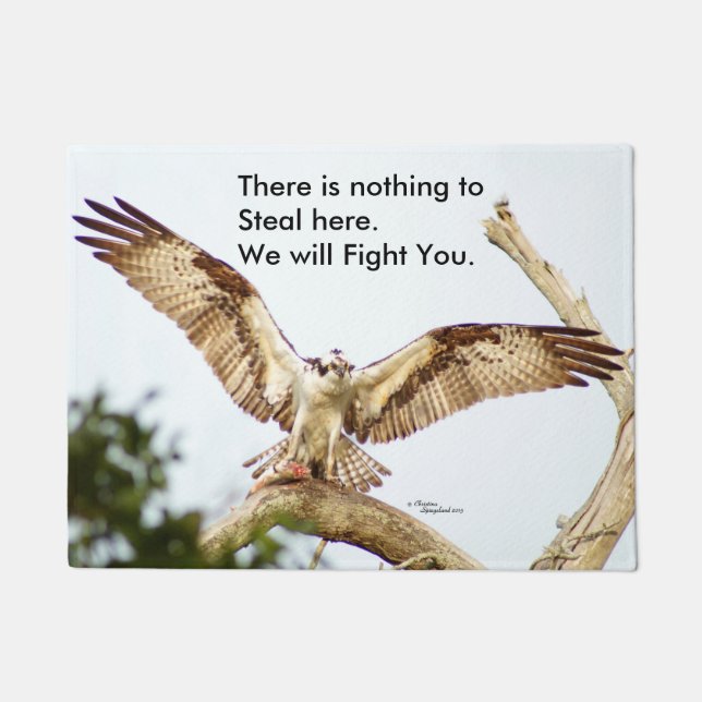 Hawk Will fight you thieves Doormat (Front)