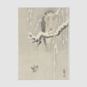 Hawk With Captive Tree Sparrow by Ohara Koson Tissue Paper