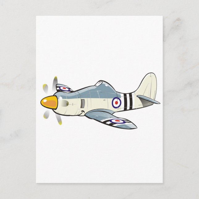 hawker fury caricature postcard (Front)