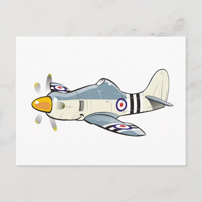 hawker fury caricature postcard (Front)