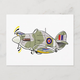 hawker hurricane caricature postcard