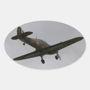 Hawker Hurricane On Finals Oval Sticker