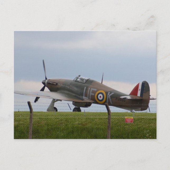 Hawker Hurricane Three Quarter View Postcard (Front)