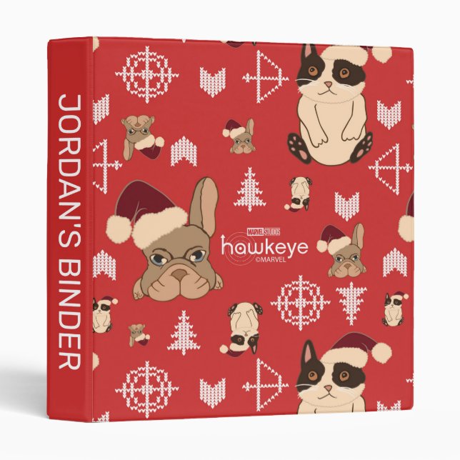 Hawkeye Cat & Dog Winter Holiday Pattern Binder (Front/Spine)