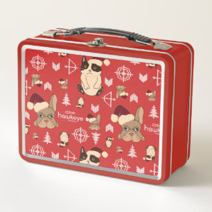 Hawkeye Cat & Dog Winter Holiday Pattern Metal Lunch Box