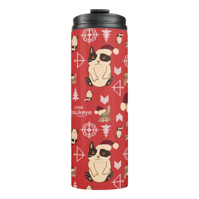 Hawkeye Cat & Dog Winter Holiday Pattern Thermal Tumbler (Front)
