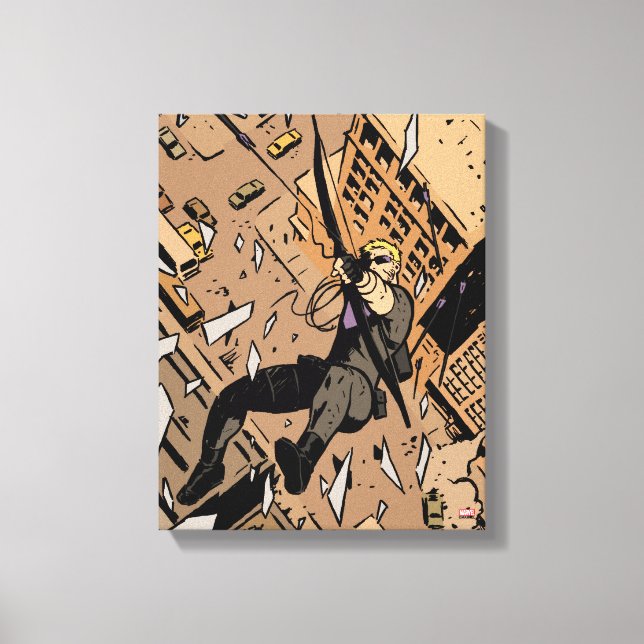Hawkeye Falling From Window Canvas Print (Front)