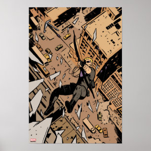 Hawkeye Falling From Window Poster