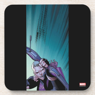 Hawkeye Firing Arrows Comic Panel Coaster