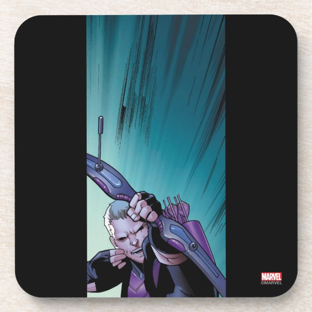 Hawkeye Firing Arrows Comic Panel Coaster (Front)