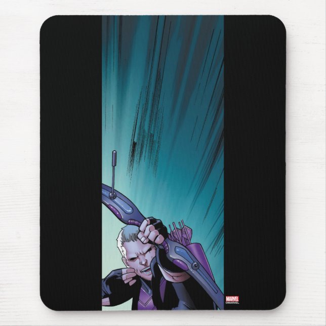 Hawkeye Firing Arrows Comic Panel Mouse Pad (Front)