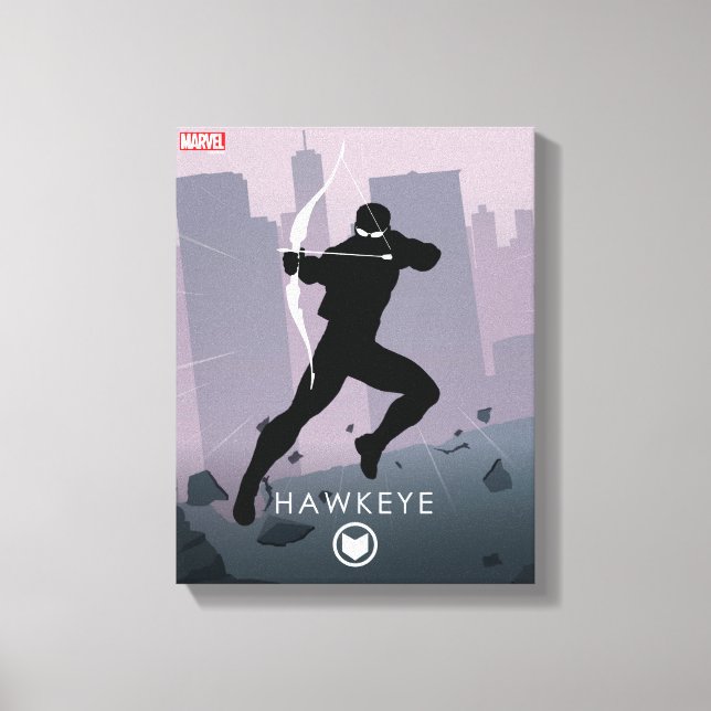 Hawkeye Heroic Silhouette Canvas Print (Front)