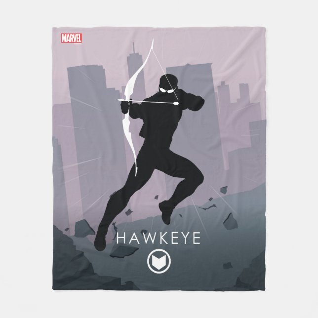 Hawkeye Heroic Silhouette Fleece Blanket (Front)