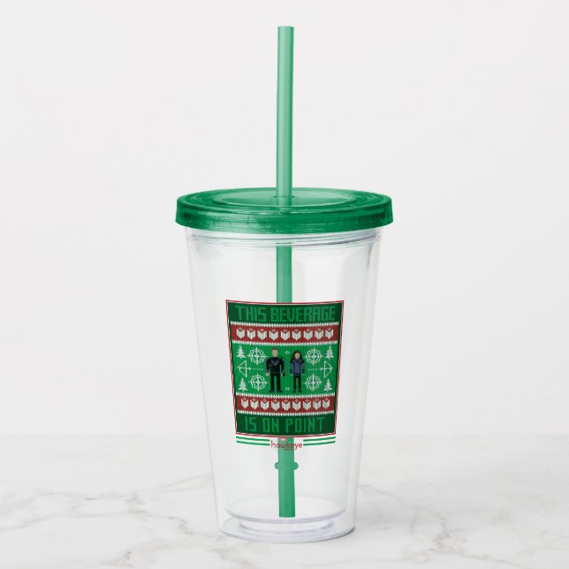 Hawkeye & Kate Bishop Holiday Graphic Acrylic Tumbler (Front)