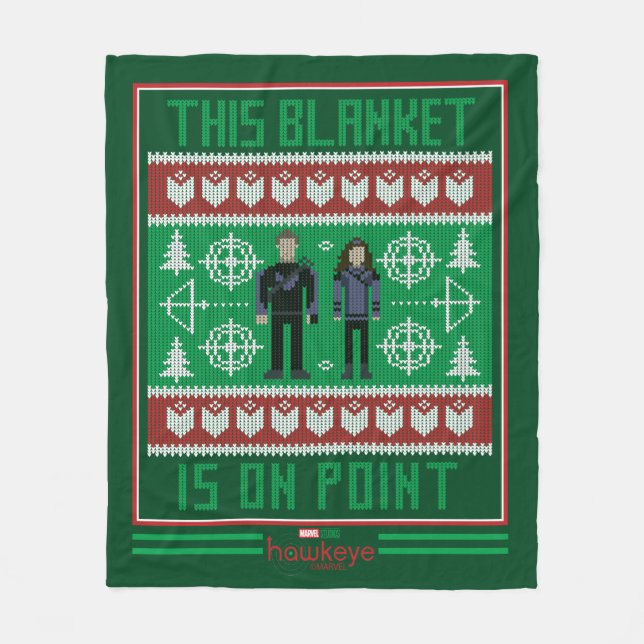 Hawkeye & Kate Bishop Holiday Graphic Fleece Blanket (Front)